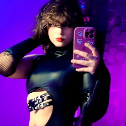 Opvallende Streeploes Model in Donker Slegte Stijl