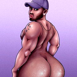 Krulige Gespierde Man - Versigtige Voorstelling